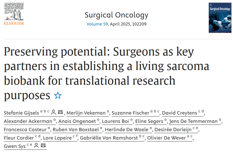 Gabrielle van Ramshorst: Establishing a living sarcoma biobank for translational research purposes