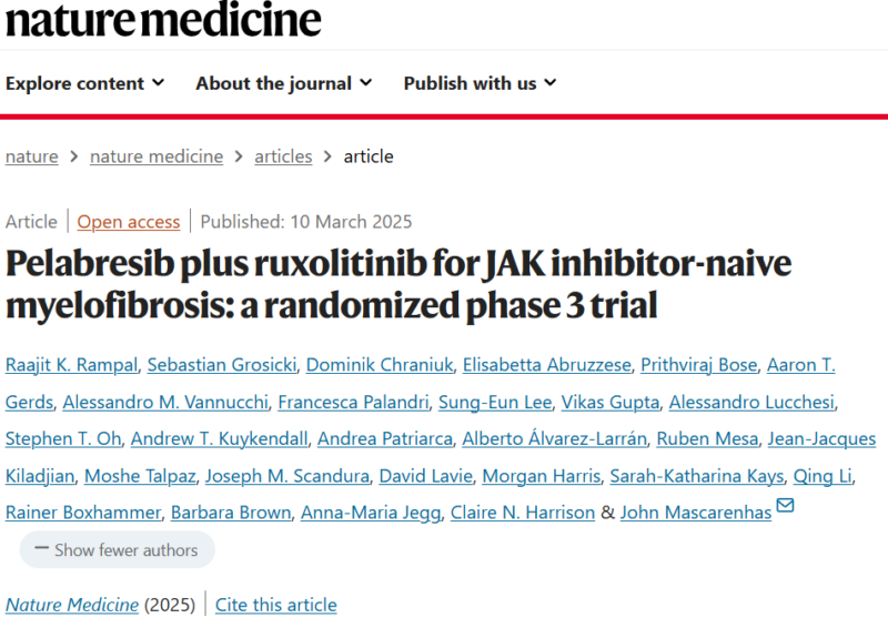 Ruben Mesa: Pelabresib plus Ruxolitinib for JAKi naive Myelofibrosis