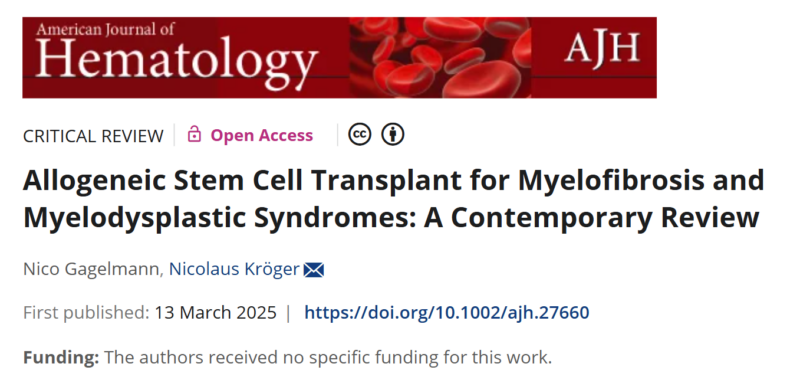 Nico Gagelmann: Allogeneic stem cell transplant for Myelofibrosis and Myelodysplastic Syndromes