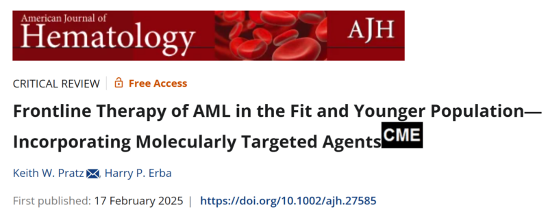 Frontline Therapy of AML in the Fit and Younger Population - Incorporating Molecularly Targeted Agents