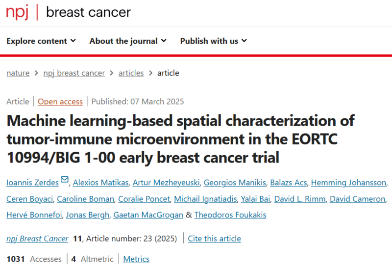 The use of machine learning to characterise the tumour-immune microenvironment - EORTC