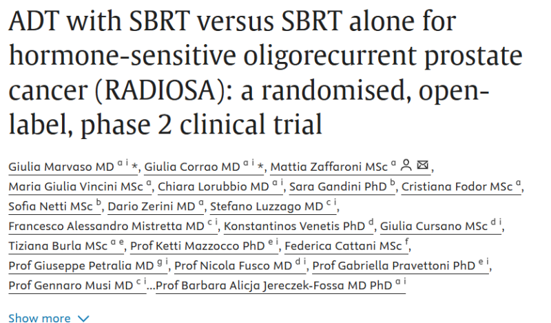 Giulia Marvaso: SBRT with and without ADT for hormone sensitive oligorecurrent prostate cancer