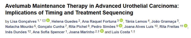 Joana Marinho: Avelumab Maintenance Therapy in Advanced Urothelial Carcinoma