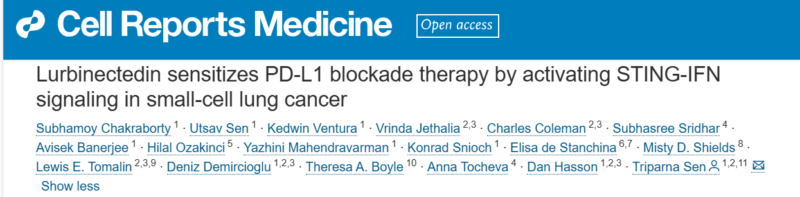 Triparna Sen: Lurbinectedin sensitizes PD-L1 blockade therapy in small-cell lung cancer