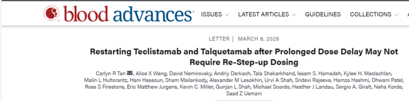 Saad Z. Usmani: Restarting Teclistamab and Talquetamab After Prolonged Dose