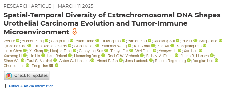 Bishoy M. Faltas: Extrachromosomal DNA in an independent cohort of 595 urothelial cancer whole genomes