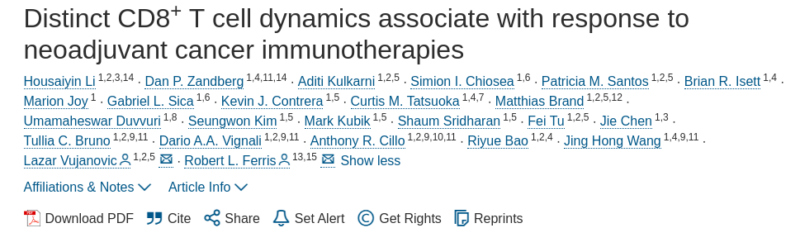 Yan Leyfman: Neoadjuvant combination ICI reshapes CD8+ T cell responses in head and neck cancer