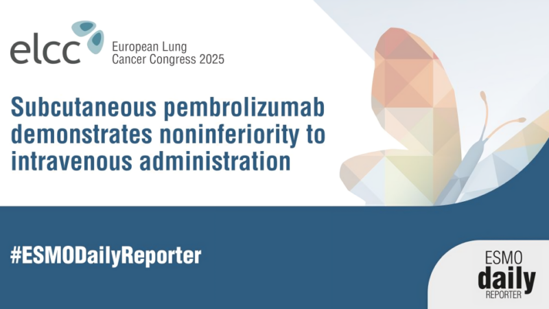 SC pembrolizumab demonstrated noninferiority compared with IV pembrolizumab in the phase III MK-3475A-D77 trial – ESMO