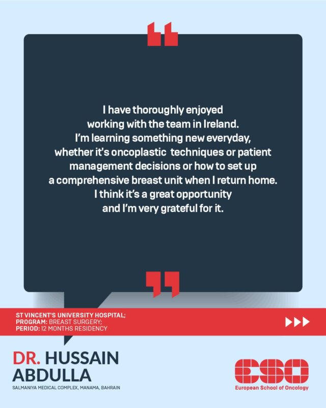 Read Dr Hussain Abdulla's Insights and Explore ESO Clinical Training Centres Fellowship Programme's Opportunities - ESO