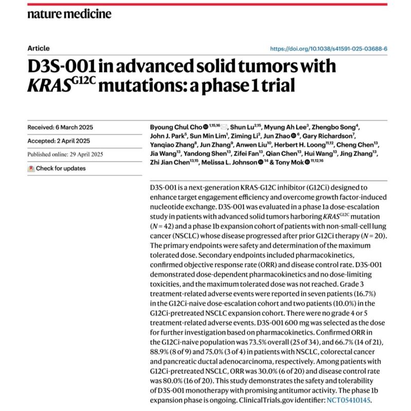 Herbert Loong: Promising data on D3S-001 at AACR25
