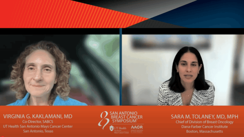 Virginia Kaklamani and Sara Tolaney discuss DESTINY-Breast09 trial and ASCENT-04/KEYNOTE-D19 study during SABCS Snippets