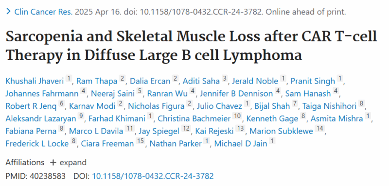 Khushali Jhaveri: A lesser-known vulnerability in CAR T-cell therapy - Sarcopenia