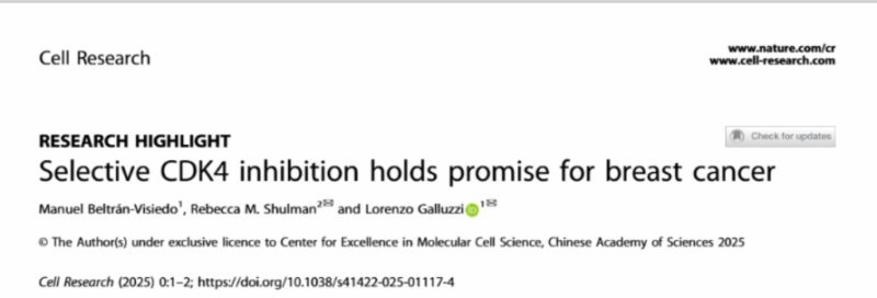 Lorenzo Galluzzi: Selective CDK4 inhibition holds promise for breast cancer