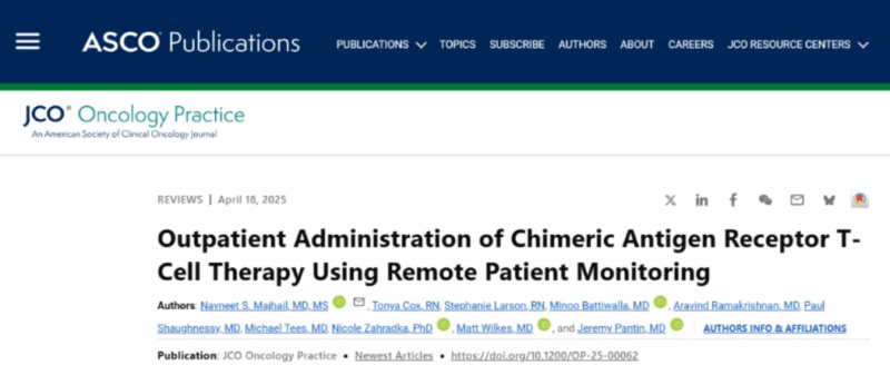 Navneet Majhail: Outpatient Administration of Chimeric Antigen Receptor T-Cell Therapy Using Remote Patient Monitoring