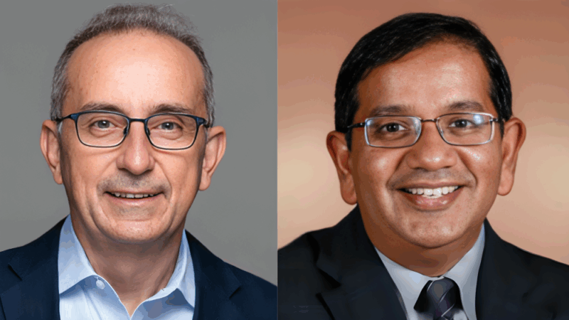 Giulio Draetta congratulates Anirban Maitra on new leadership role at NYU Langone Health