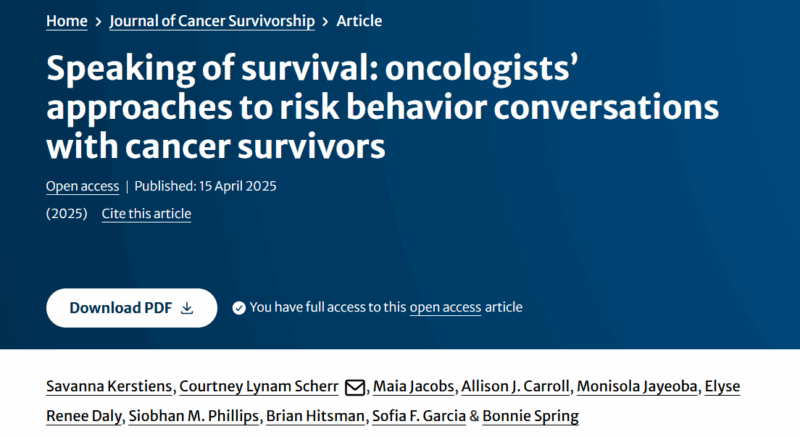 Sami (Papacek) Mansfield: Oncologists don’t bring it up unless the patient does