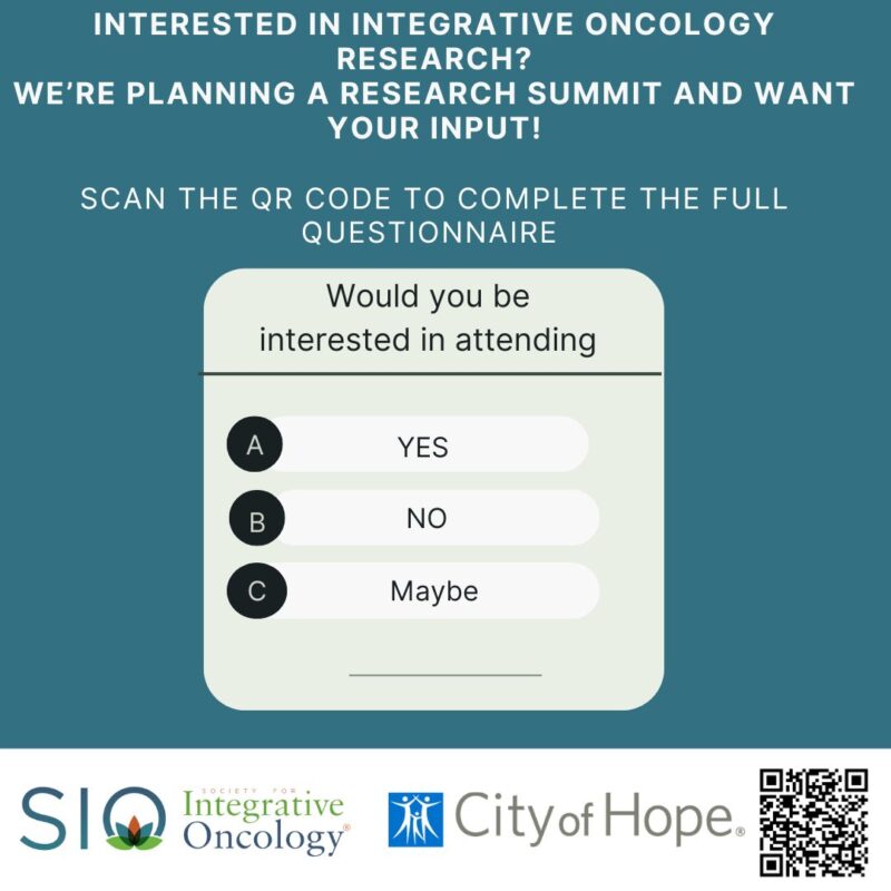 Society for Integrative Oncology Seeks Input for Potential Research Summit