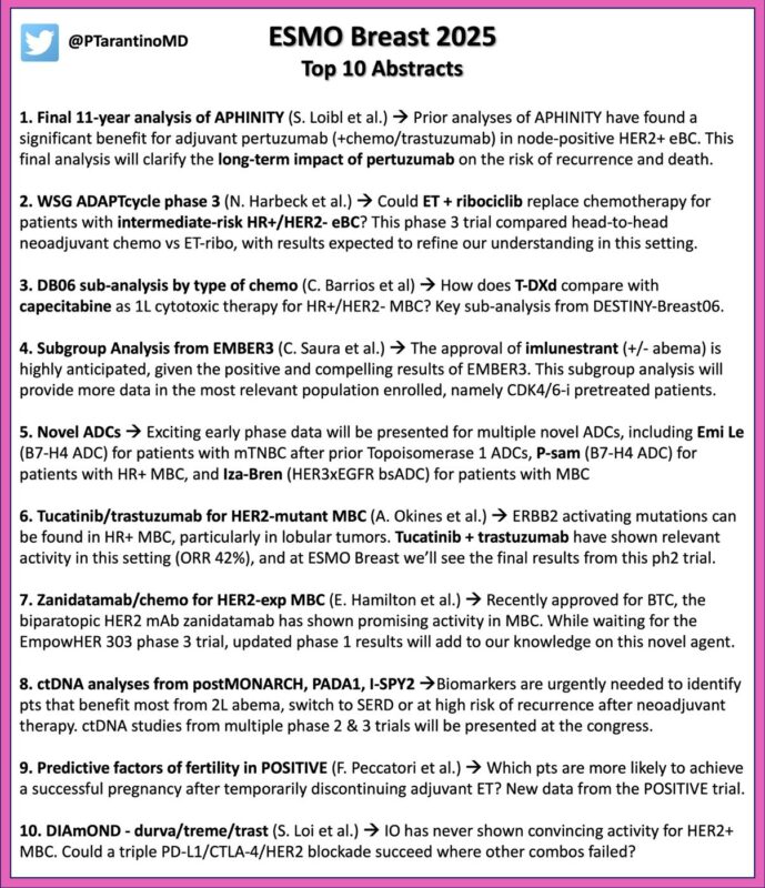 Paolo Tarantino: Only 2 weeks to ESMO Breast 2025