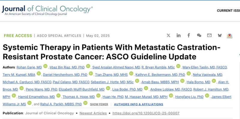 Rohan Garje: The Updated ASCO Guidelines on Metastatic Castration-Resistant Prostate Cancer