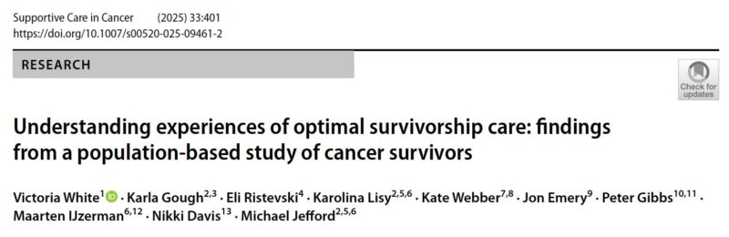 Michael Jefford: Understanding experiences of optimal survivorship care