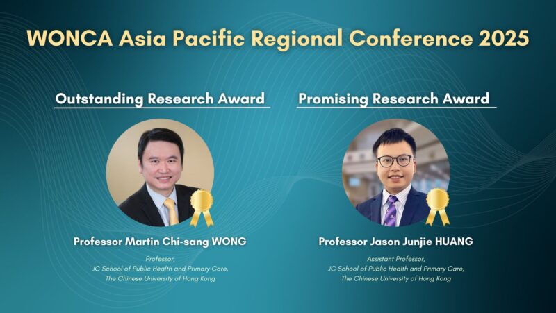 Martin Wong and Jason Huang Receive Top Research Awards at WONCA Asia Pacific 2025 – JC School of Public Health and Primary Care