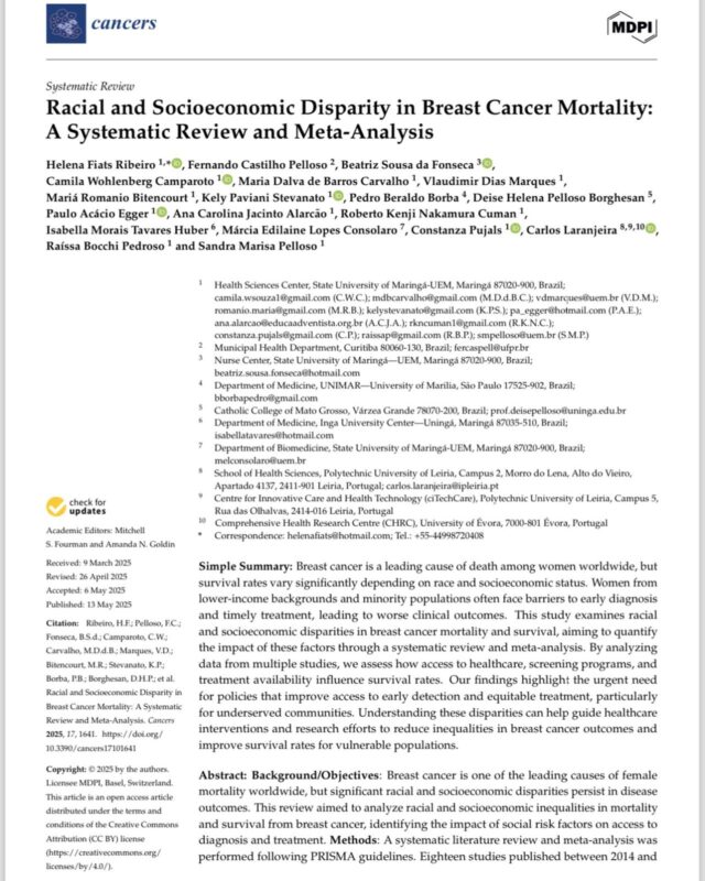 Isabella Tavares: Racial and Socioeconomic Disparity in Breast Cancer Mortality