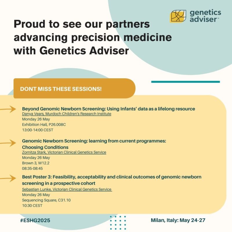 Proud to Support Our Partners who are Advancing the Future of Precision Medicine - Genetics Adviser