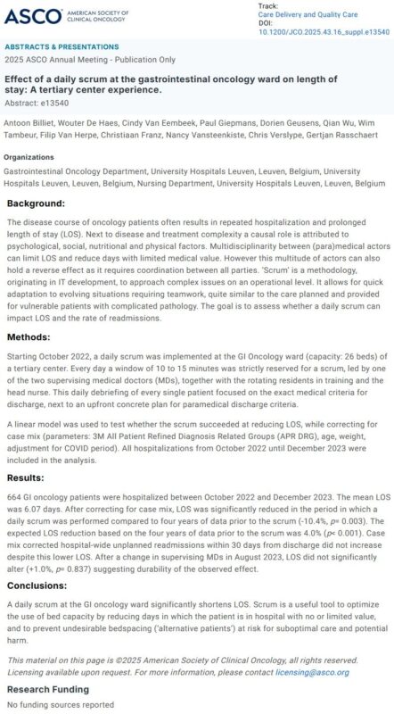 Gertjan Rasschaert: How We Can Reduce the Length of Hospital Stay for GI Oncology Patients