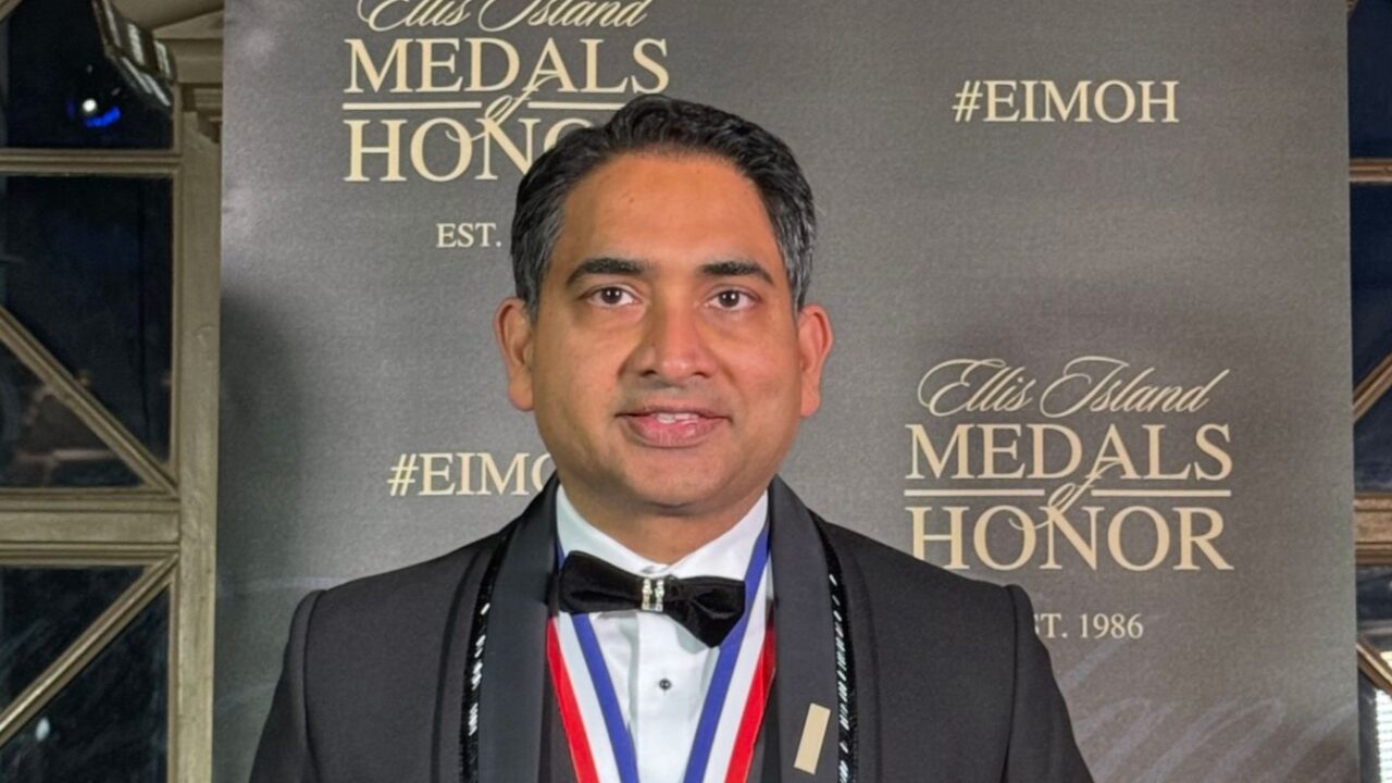Manmeet Ahluwalia: Honored to Receive the Ellis Island Medal of Honor for Contributions to American Society