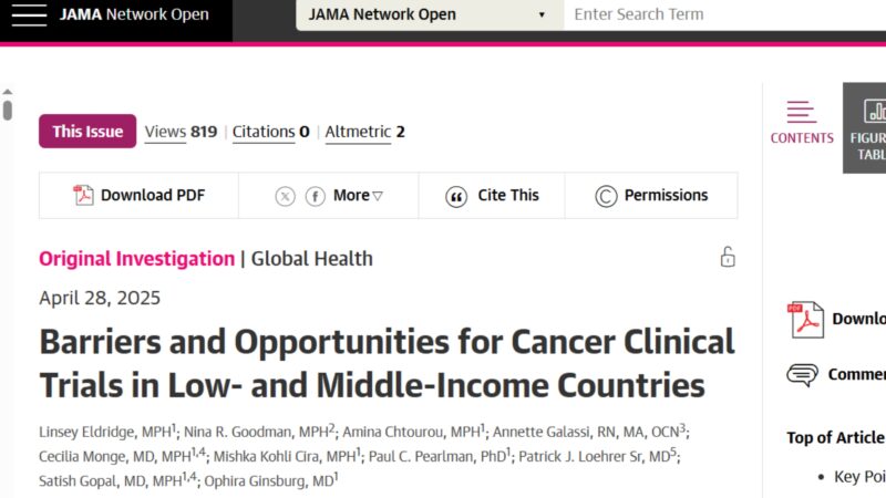 Maryam Lustberg: Barriers and Opportunities for Cancer Clinical Trials in Low- and Middle-Income Countries