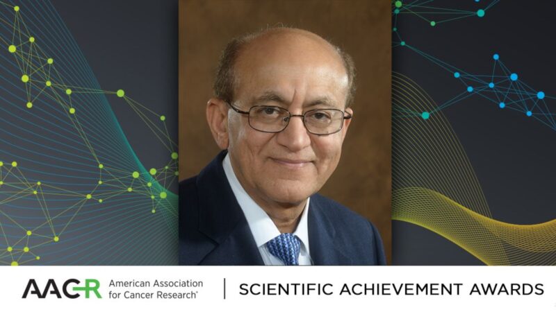 Dr. Rakesh Jain was honored with the AACR Award for Lifetime Achievement in Cancer Research