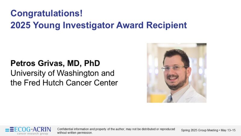 Petros Grivas Receives 2025 EAOnc Young Investigator Award
