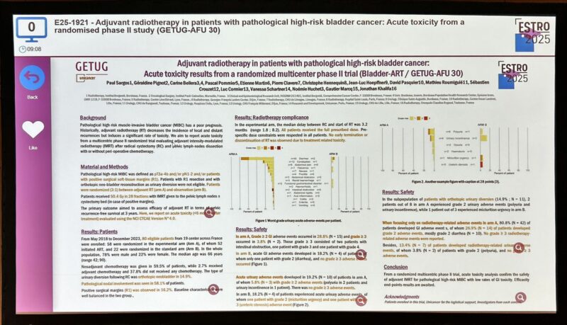 Pierre Blanchard: Early Toxicity Results from GETUG Adjuvant Radiotherapy Trial after Cystectomy for Bladder Cancer