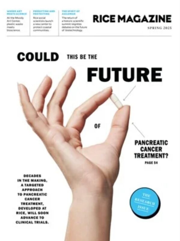 Anirban Maitra: A Novel Modality for Pancreatic Cancer Therapy on the Cover of Rice University Magazine