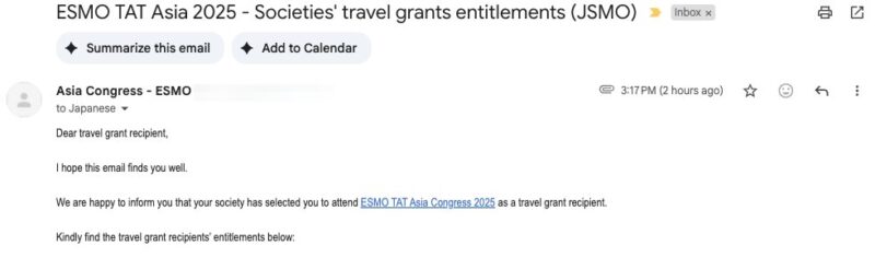 Yuji Uehara: Thrilled to Receive a Travel Grant for ESMO TAT Asia25