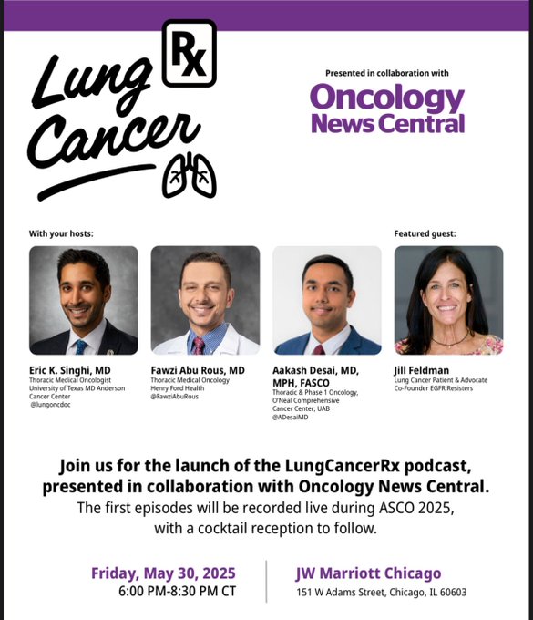 LungCancerRX will Launch First Podcast with Live Recording at ASCO 2025 with Jill Feldman