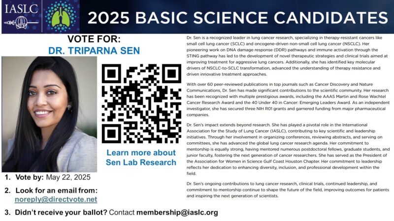 Triparna Sen: Have You Cast Your Vote Yet for the 2025 IASLC Board of Directors Election?