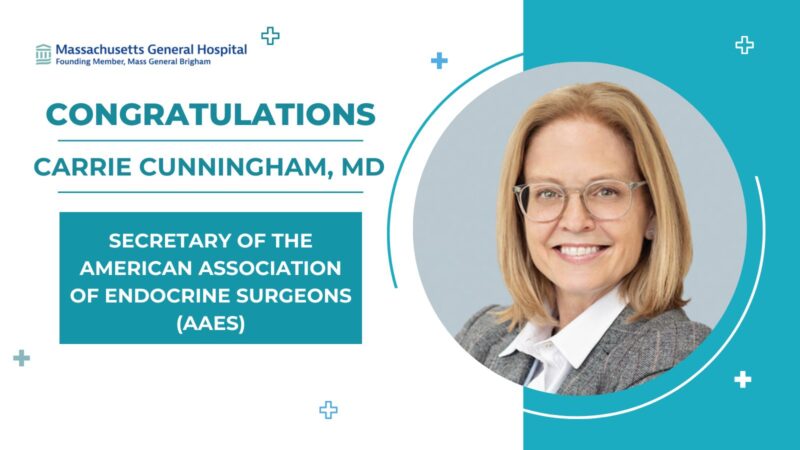 Congratulations to Dr. Carrie Cunningham on her election as Secretary of the AAES – Mass General Surgery