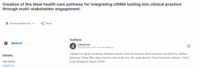 The Ideal Healthcare Pathway by the GUIDE.MRD project is published as an ASCO 2025 Abstract - Lung Cancer Europe