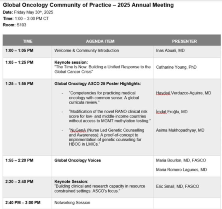 ASCO25 Global Oncology CoP