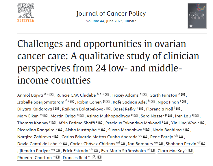Clinician insights on the opportunities and challenges in ovarian cancer in LMIC - World Ovarian Cancer Coalition