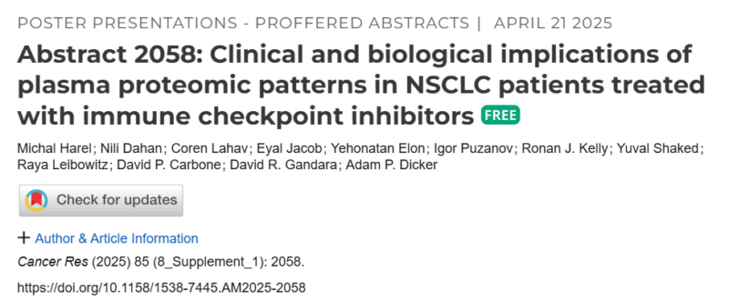 David Gandara: Clinical and Biological Implications of Plasma Proteomics in NSCLC Presented at AACR 2025