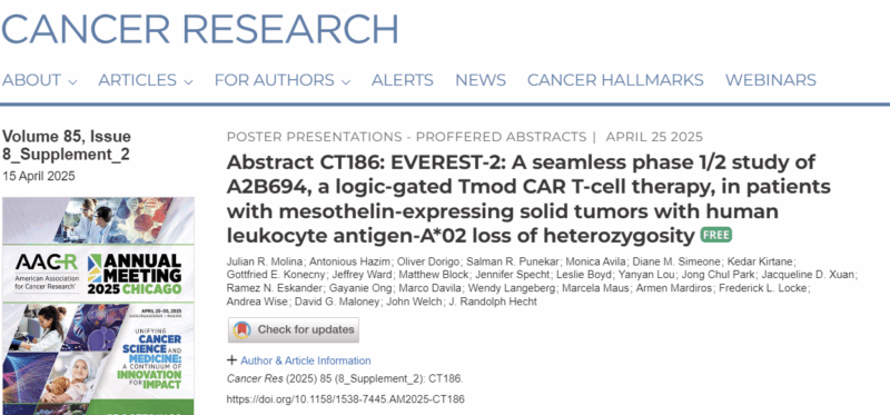 Yan Leyfman: A2B694 CAR T Cell Therapy in Solid Tumors