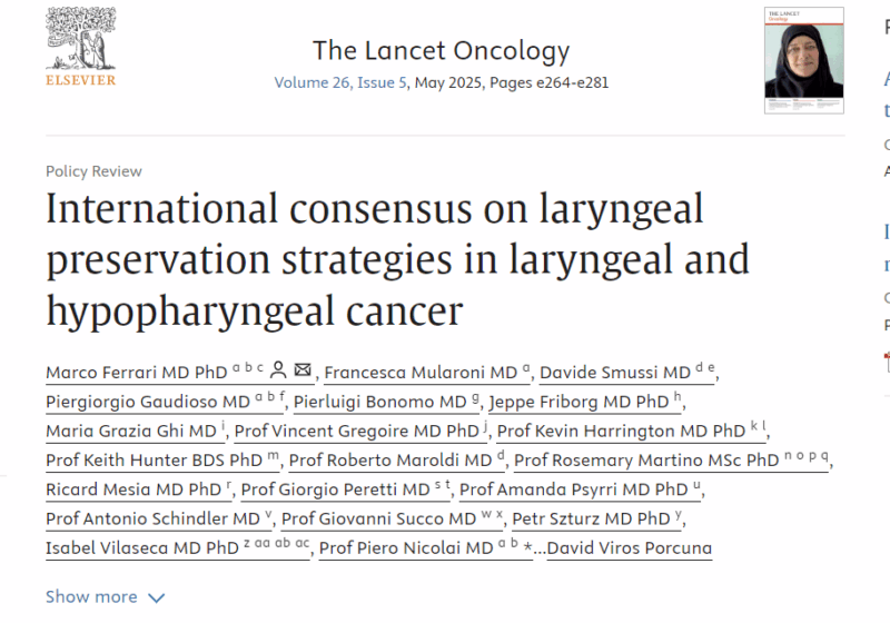 International consensus on laryngeal preservation strategies in laryngeal and hypopharyngeal cancer