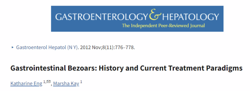 Mark Lewis: Fascinating discussion of bezoars at tumor board
