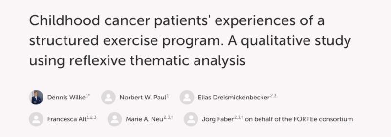 Childhood Cancer Patients’ Perspective of Exercising with Cancer
