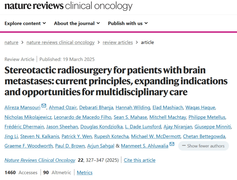 Diego A. Díaz García: Stereotactic Radiosurgery in Oligometastatic Brain Disease