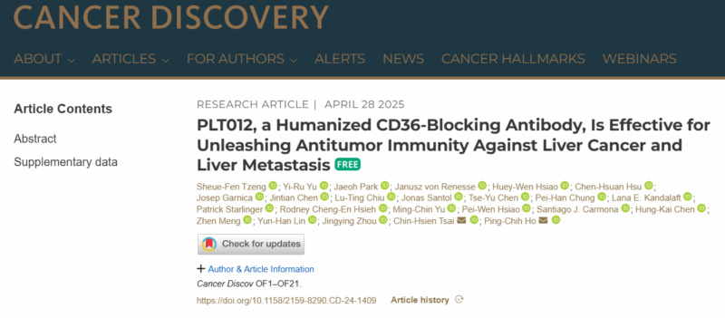 How PLT012 can Rejuvenate Antitumor Immunity to Reprogram the Immune landscape of Liver Cancer - Cancer Research Institute