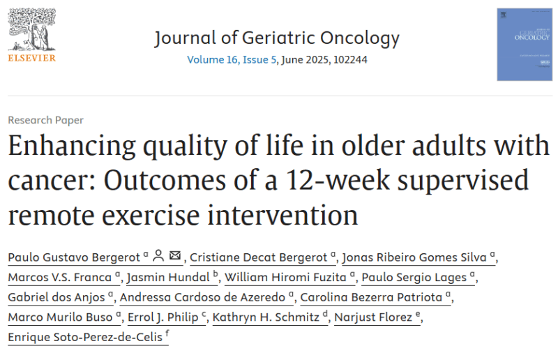 Jasmin Hundal: Can a WhatsApp-based remote exercise program improve the quality of life for older adults with cancer?