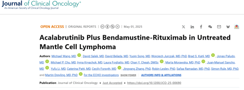 Aaron Goodman: Acalabrutinib Plus Bendamustine-Rituximab in Untreated Mantle Cell Lymphoma